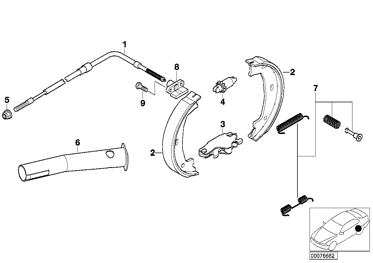 BMW 34 41 0 034 938 - Piederumu komplekts, Stāvbremzes mehānisma bremžu loks autodraugiem.lv