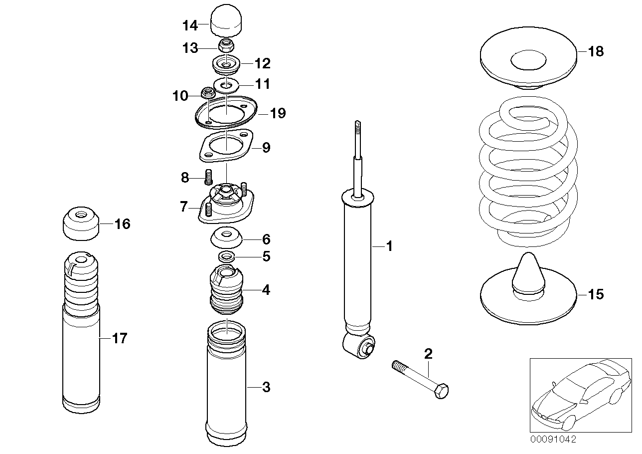 Mini 33526750784 - Shock absorber, rear autodraugiem.lv