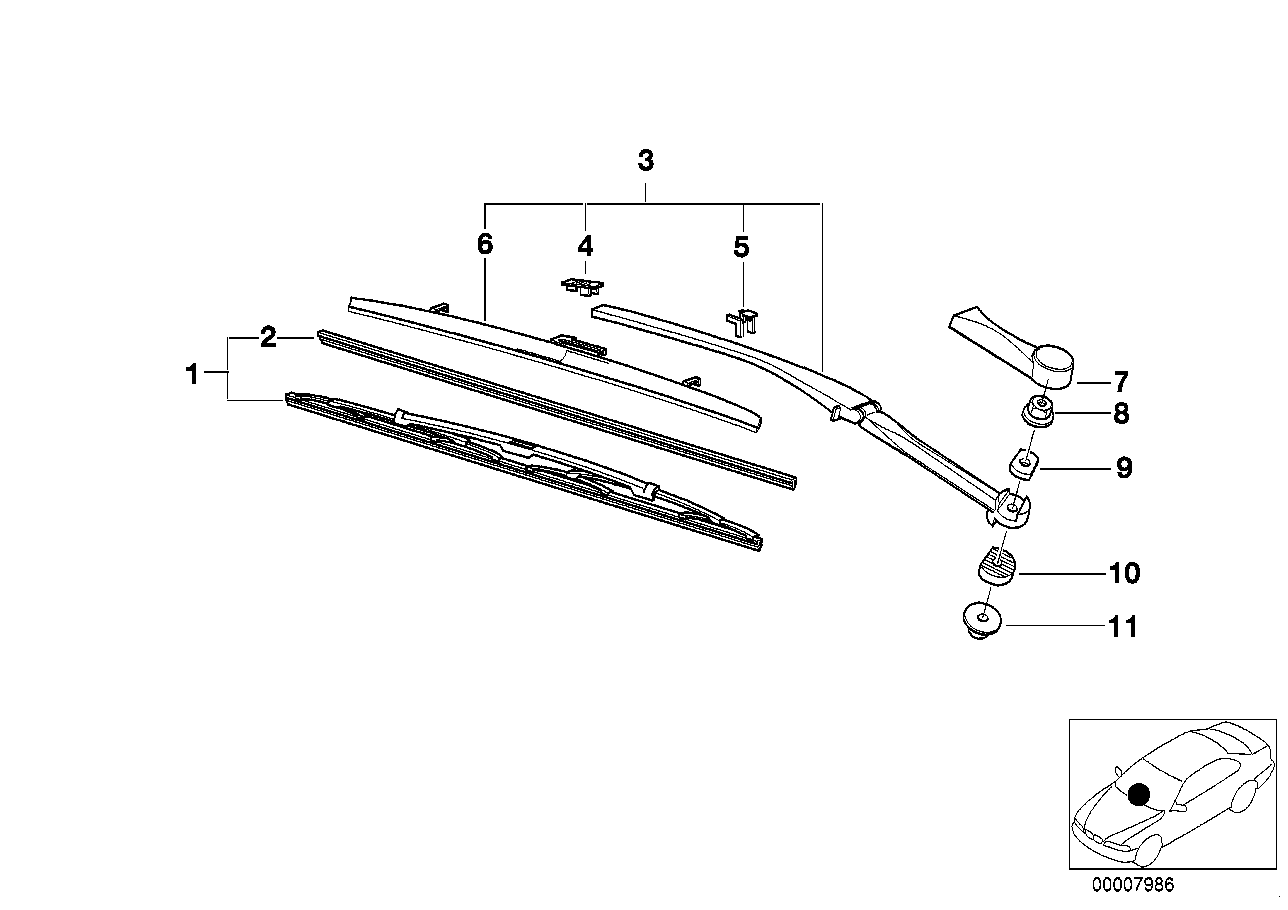 BMW 61618161491 - Stikla tīrītāja slotiņa autodraugiem.lv