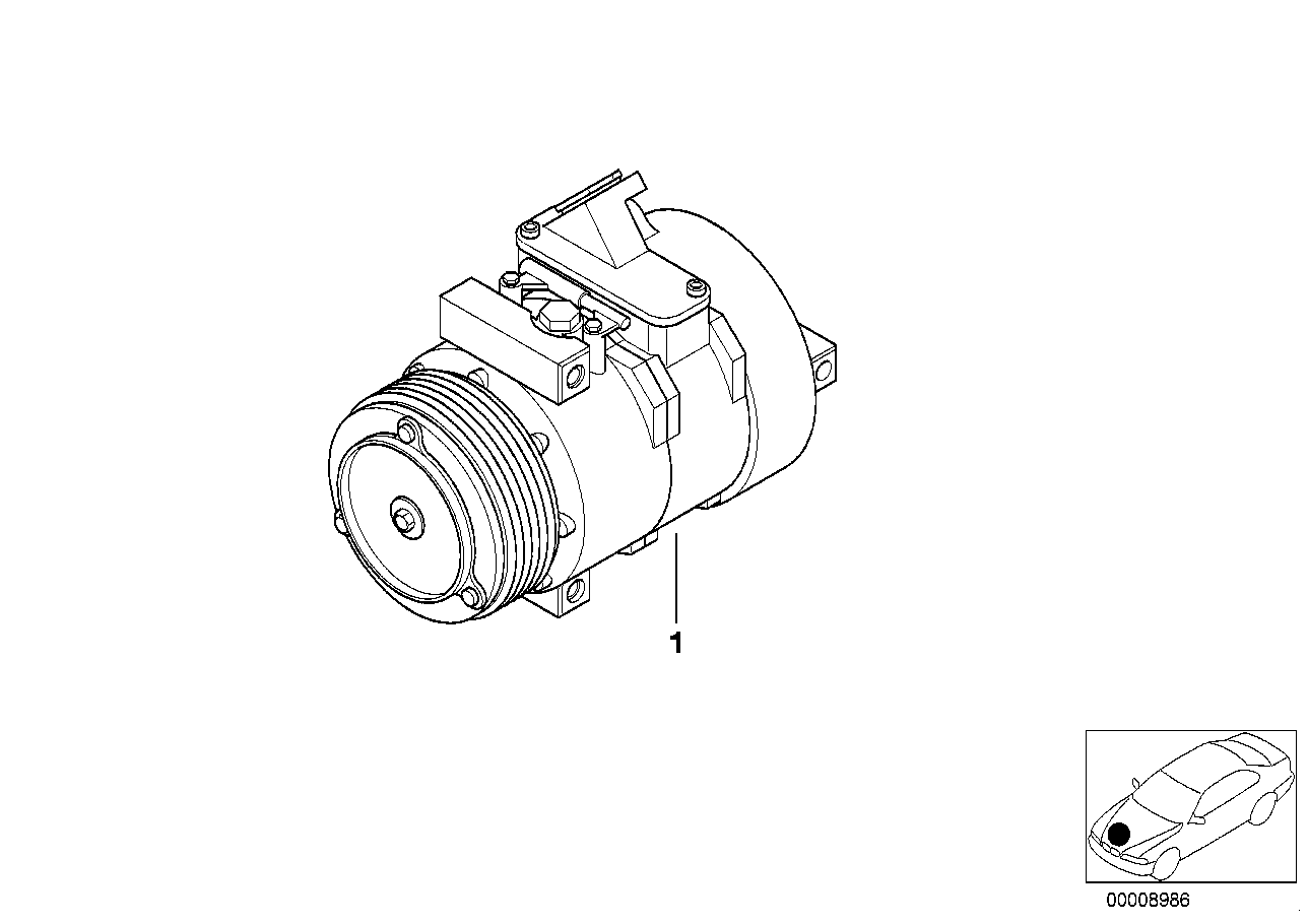 BMW 64 52 8 385 050 - Kompresors, Gaisa kond. sistēma autodraugiem.lv