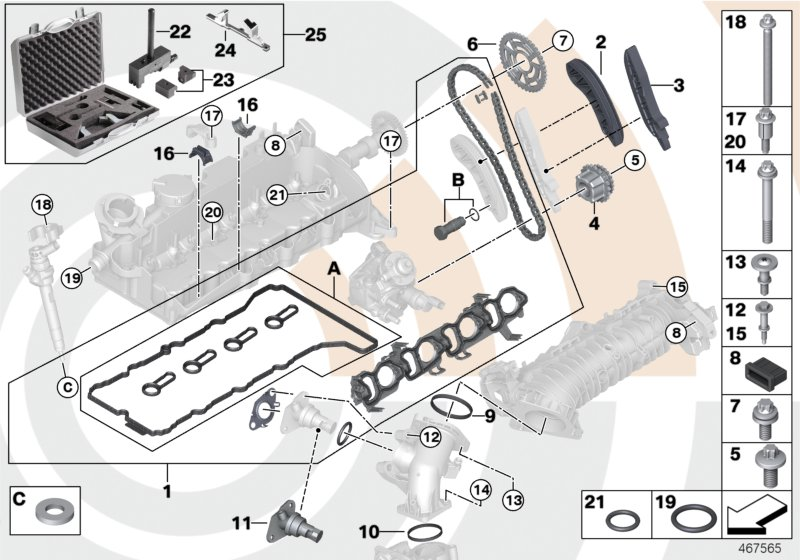 BMW 11 31 2 365 581 - Sadales vārpstas piedziņas ķēdes komplekts autodraugiem.lv