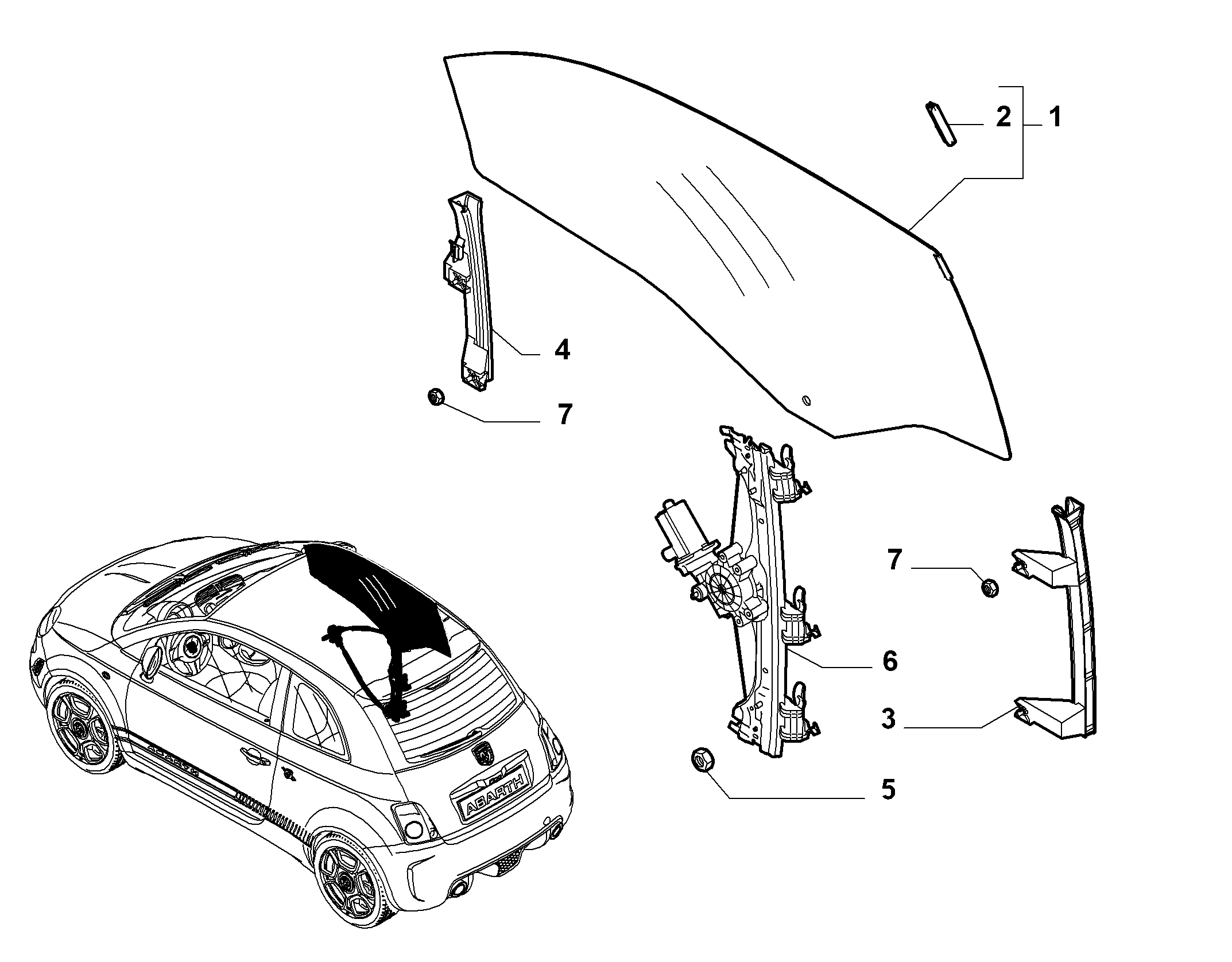 FIAT / LANCIA 51876267 - Stikla pacelšanas mehānisms autodraugiem.lv