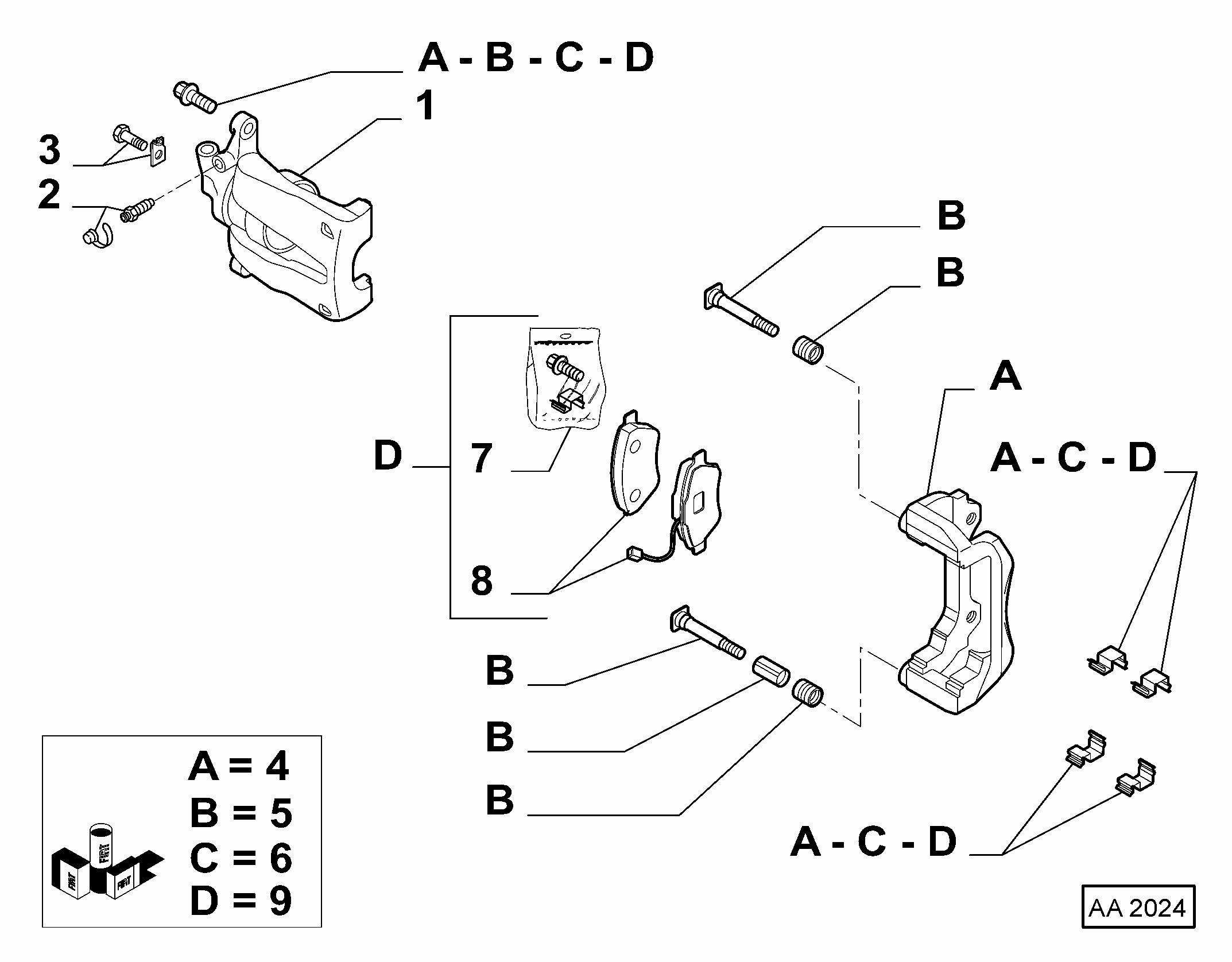 FIAT / LANCIA 77363934 - Remkomplekts, Bremžu suports autodraugiem.lv