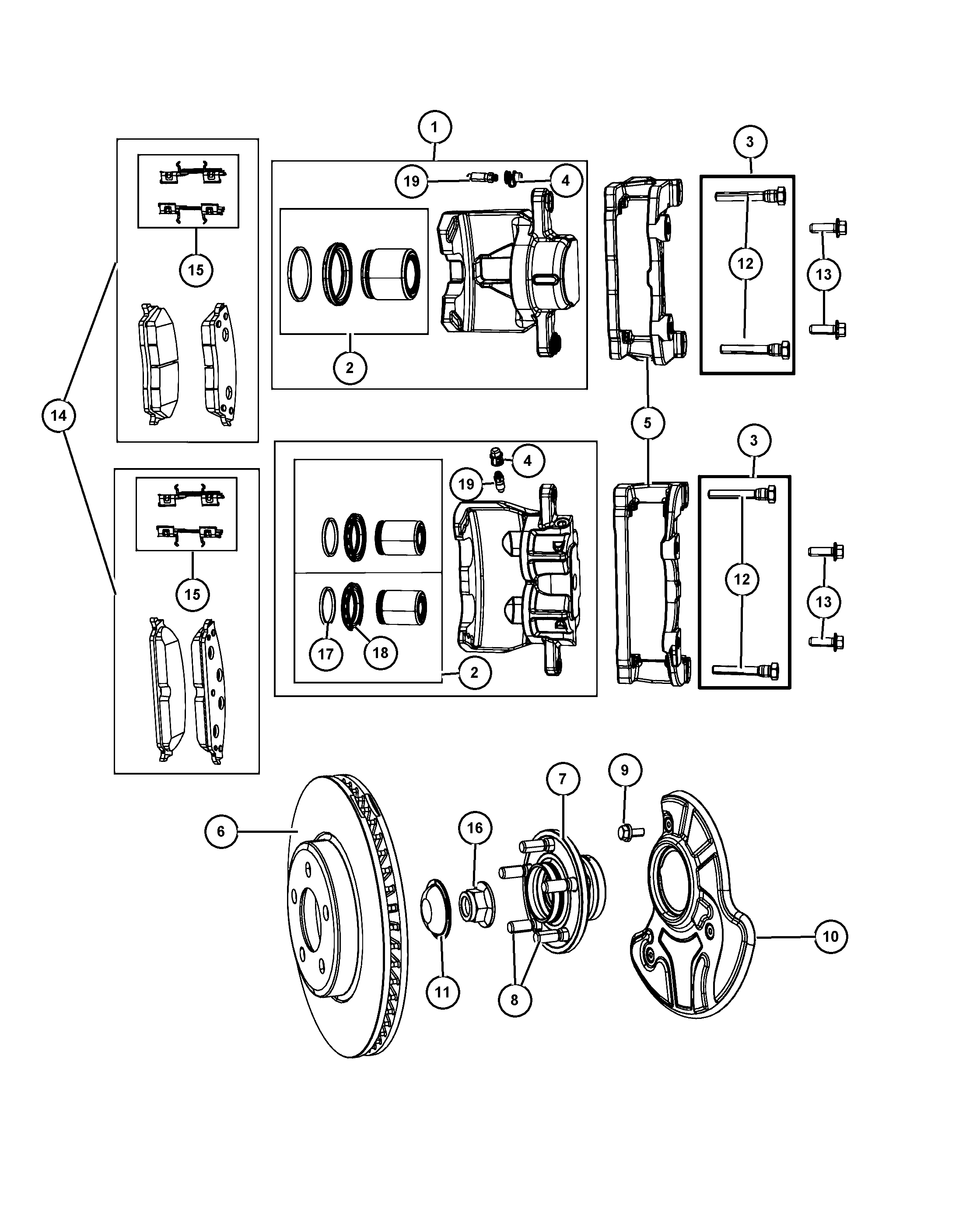 Chrysler 5174 001AB - Bremžu uzliku kompl., Disku bremzes autodraugiem.lv