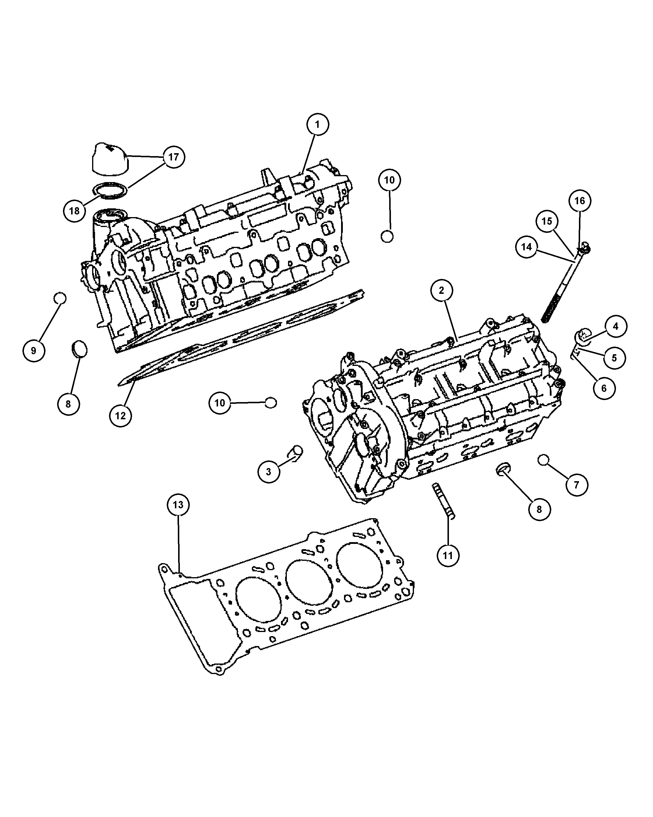 Chrysler 5175 446AA - Cilindru galvas skrūvju komplekts autodraugiem.lv