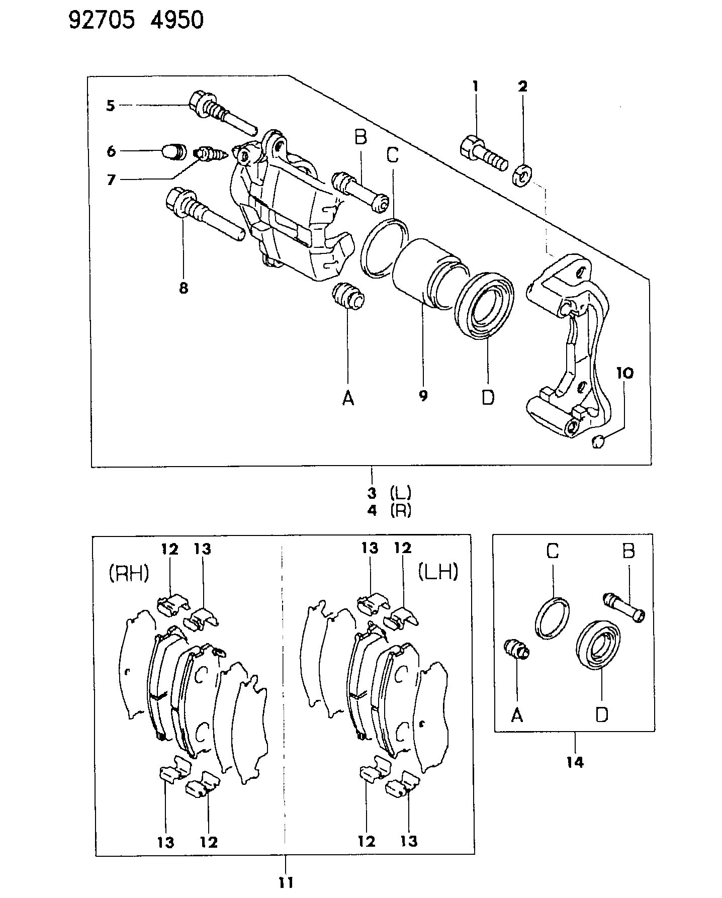 Daihatsu MB92 8461 - Bremžu uzliku kompl., Disku bremzes autodraugiem.lv