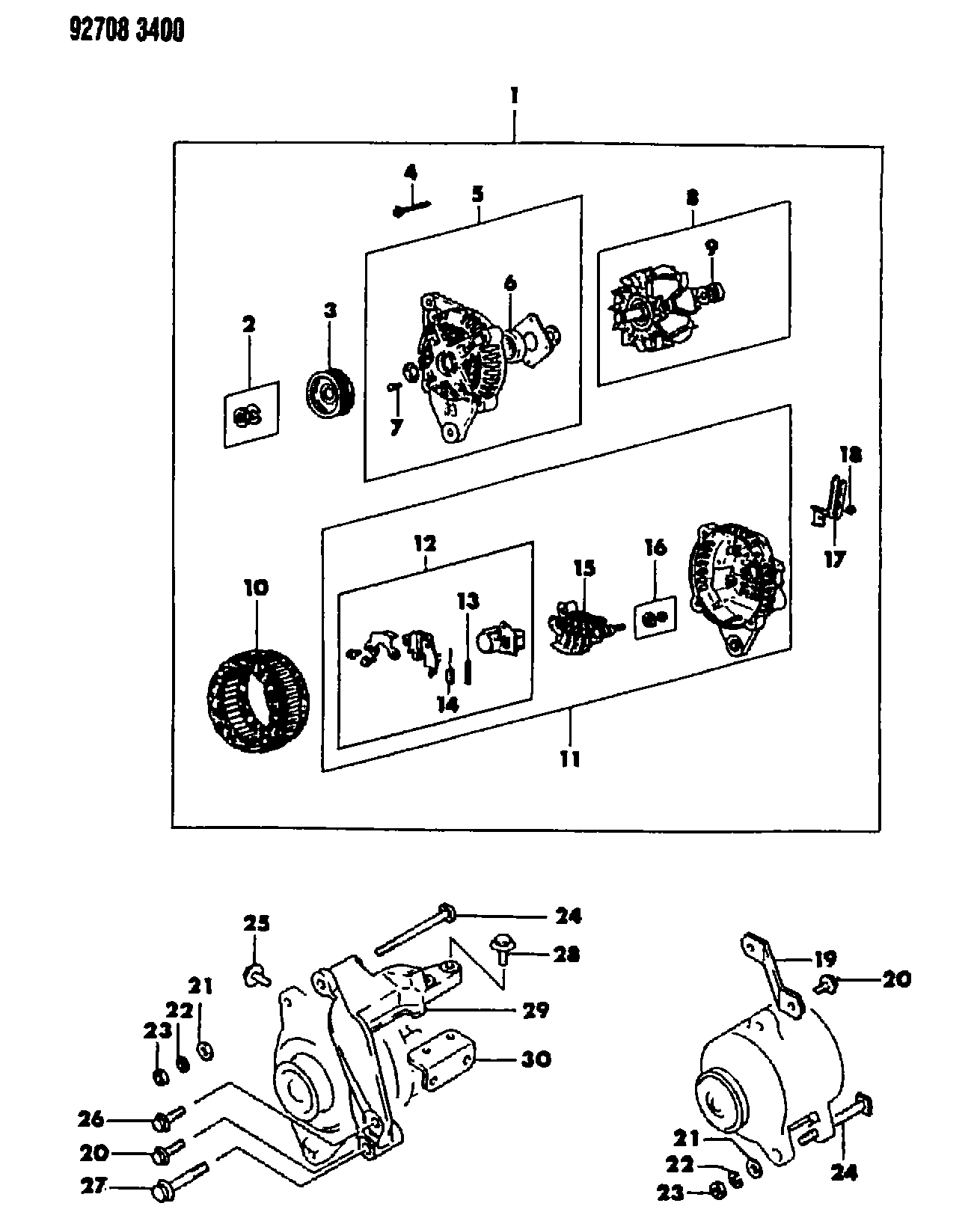 Mitsubishi MD61 1710 - Ģeneratora sprieguma regulators autodraugiem.lv