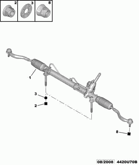 PEUGEOT 98 013 814 80 - STEERING GEAR ASSY autodraugiem.lv