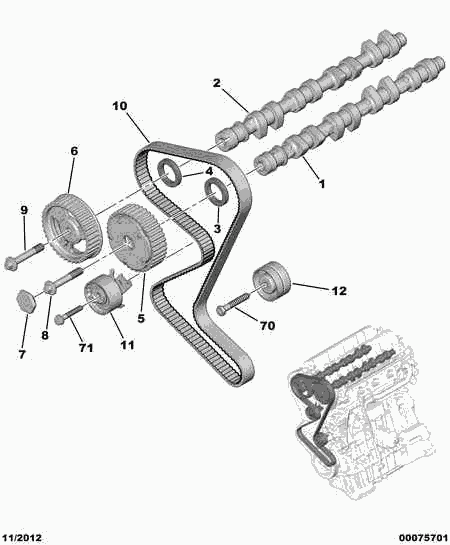 VAG 0829 A9 - Spriegotājrullītis, Gāzu sadales mehānisma piedziņas siksna autodraugiem.lv