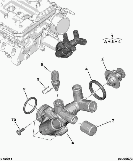 PEUGEOT 96 787 413 80 - Termostats, Dzesēšanas šķidrums autodraugiem.lv