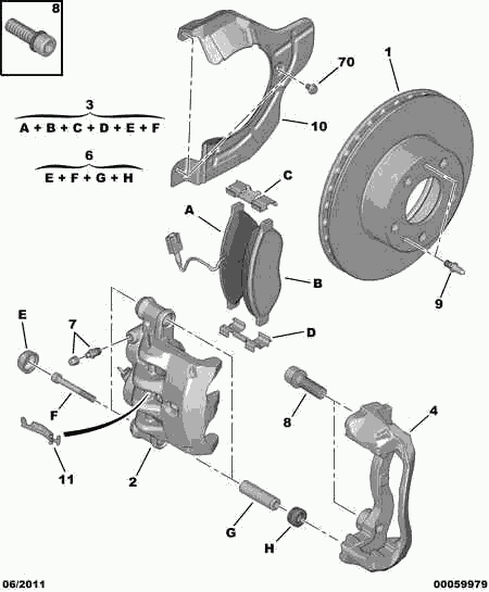 FIAT 4254 62 - Bremžu uzliku kompl., Disku bremzes autodraugiem.lv