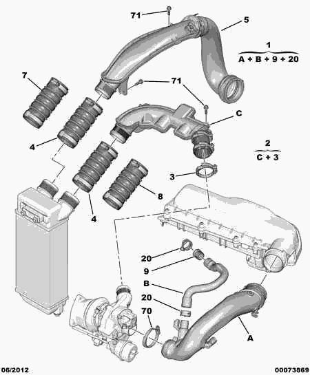 CITROËN 1440 N4 - Pūtes sistēmas gaisa caurule autodraugiem.lv