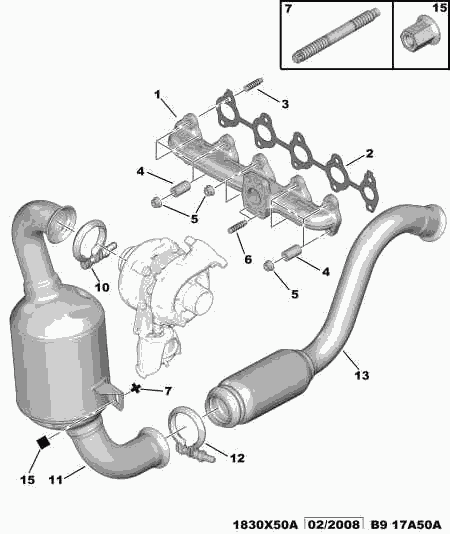 Talbot 1706 S2 - PIPE FRONT EXHAUST TO CATALYST autodraugiem.lv