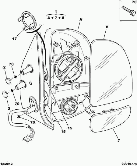 PEUGEOT 8153 CK - Ārējais atpakaļskata spogulis autodraugiem.lv