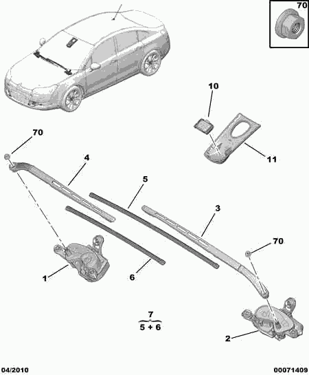 CITROËN 6423 J9 - Stikla tīrītāja slotiņa autodraugiem.lv