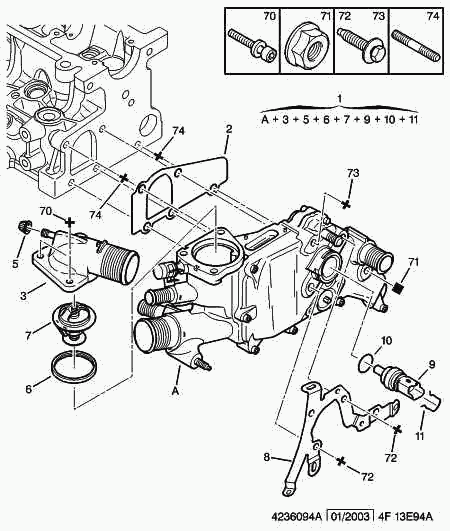 PEUGEOT (DF-PSA) 1336 V5 - Dzesēšanas šķidruma flancis autodraugiem.lv