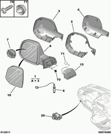 PEUGEOT 8153 TP - Ārējais atpakaļskata spogulis autodraugiem.lv