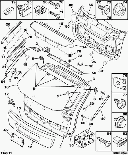 PEUGEOT 8731 T0 - Gāzes atspere, Bagāžas / Kravas nodalījuma vāks autodraugiem.lv