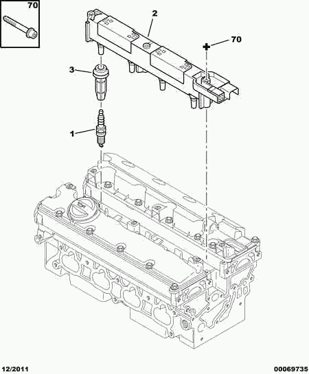 PEUGEOT 5960.54 - ENGINE SPARK-PLUG autodraugiem.lv