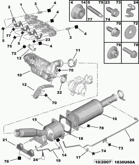 PEUGEOT 1731 RY - Nosēdumu / Daļiņu filtrs, Izplūdes gāzu sistēma autodraugiem.lv