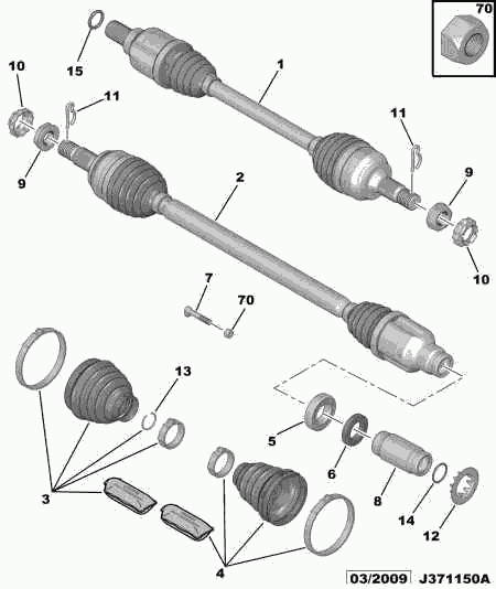 PEUGEOT 3272 VW - Piedziņas vārpsta autodraugiem.lv