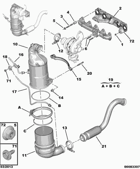 PEUGEOT 1738 40 - Nosēdumu / Daļiņu filtrs, Izplūdes gāzu sistēma autodraugiem.lv