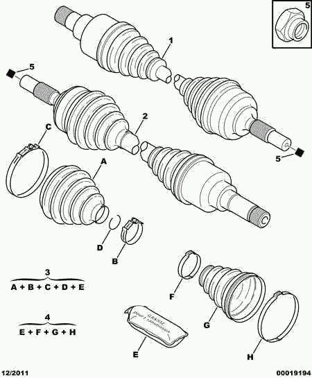 PEUGEOT 3272 RT - Piedziņas vārpsta autodraugiem.lv