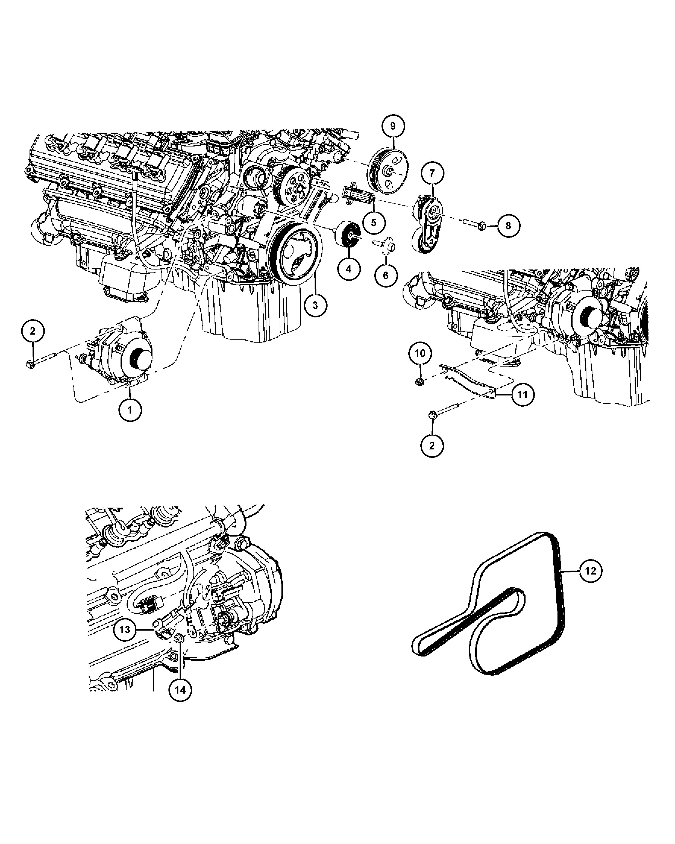 Chrysler 4627 851AA - Parazīt / Vadrullītis, Ķīļrievu siksna autodraugiem.lv