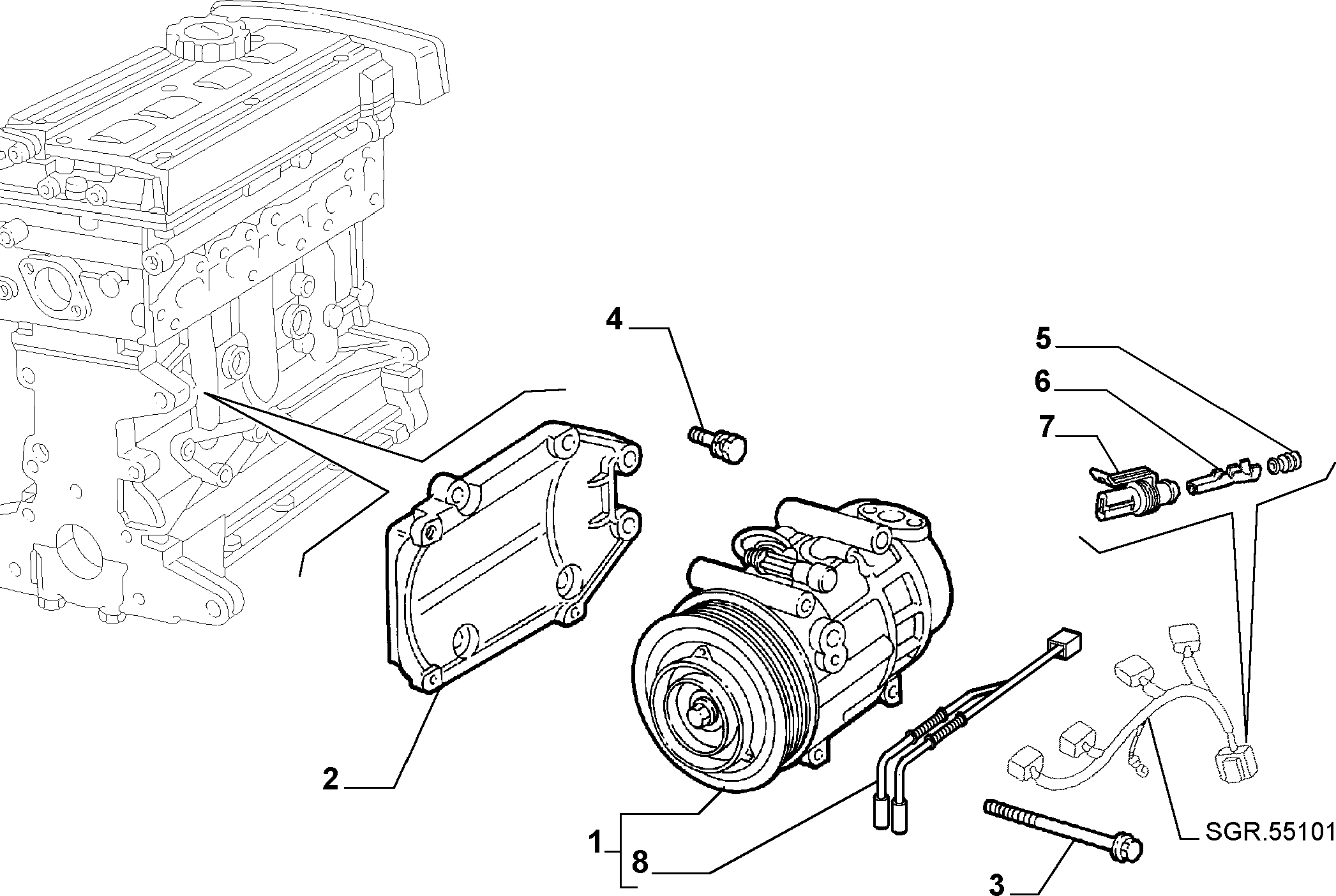 FIAT 46786262 - Kompresors, Gaisa kond. sistēma autodraugiem.lv