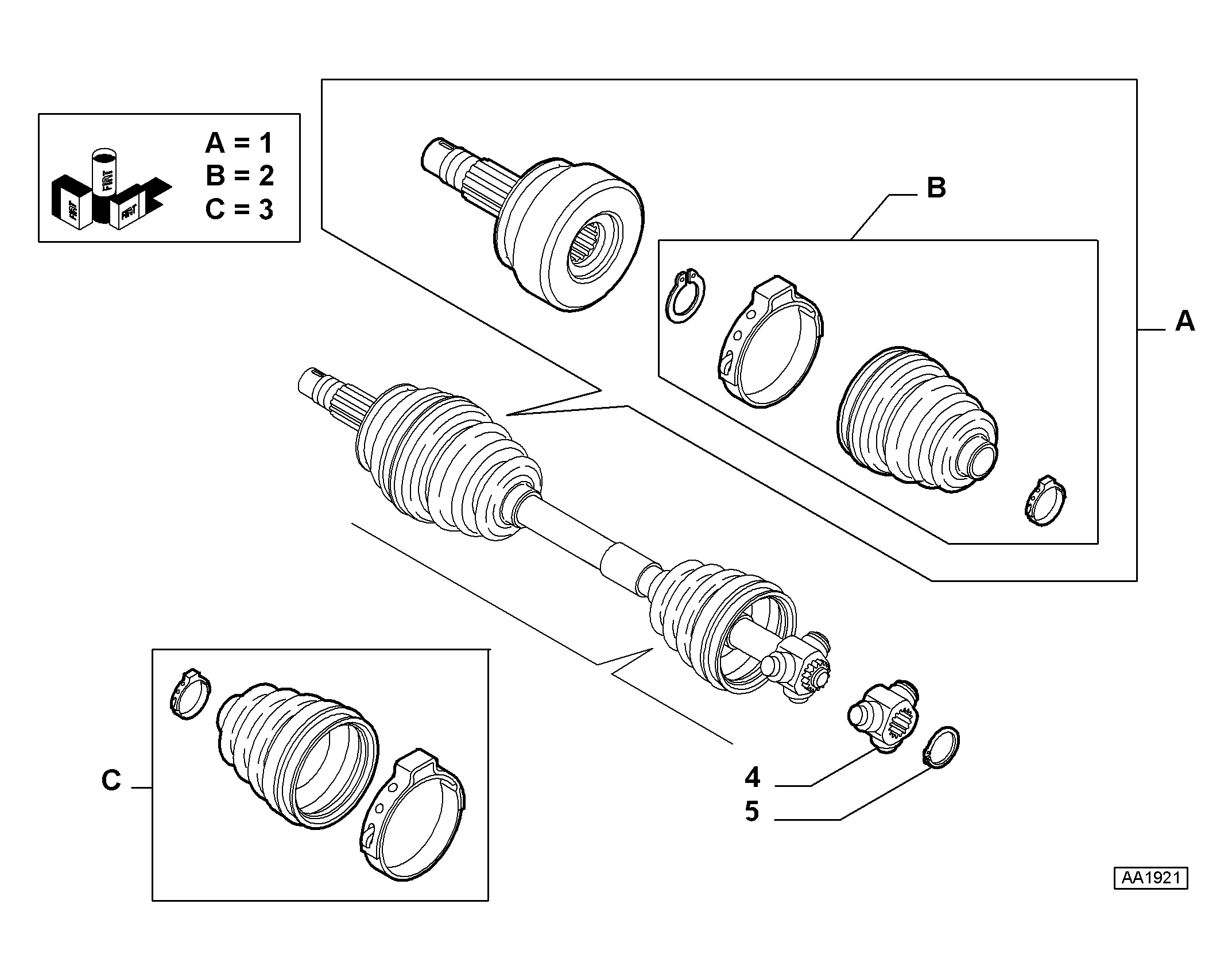 FIAT 46308669 - Putekļusargs, Piedziņas vārpsta autodraugiem.lv