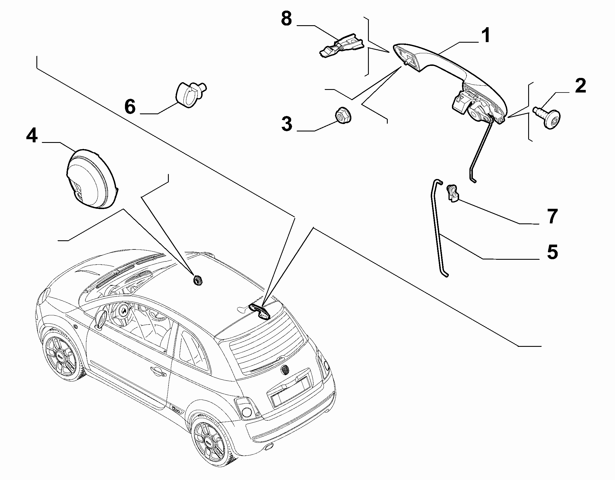 FIAT 735527016 - Durvju rokturis autodraugiem.lv