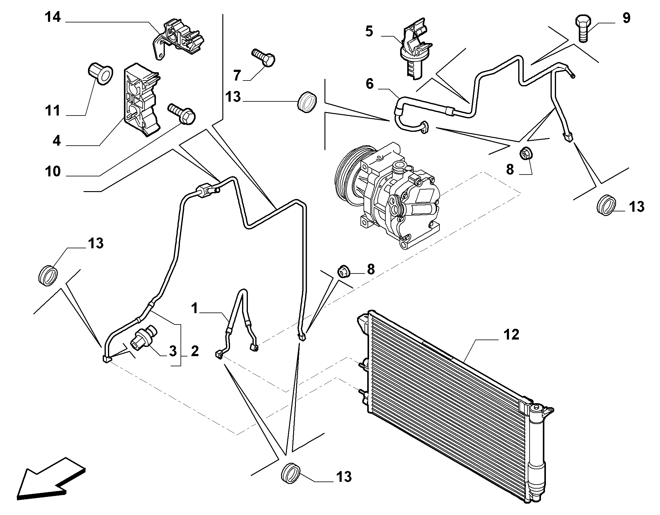 FIAT 51767143 - Kondensators, Gaisa kond. sistēma autodraugiem.lv