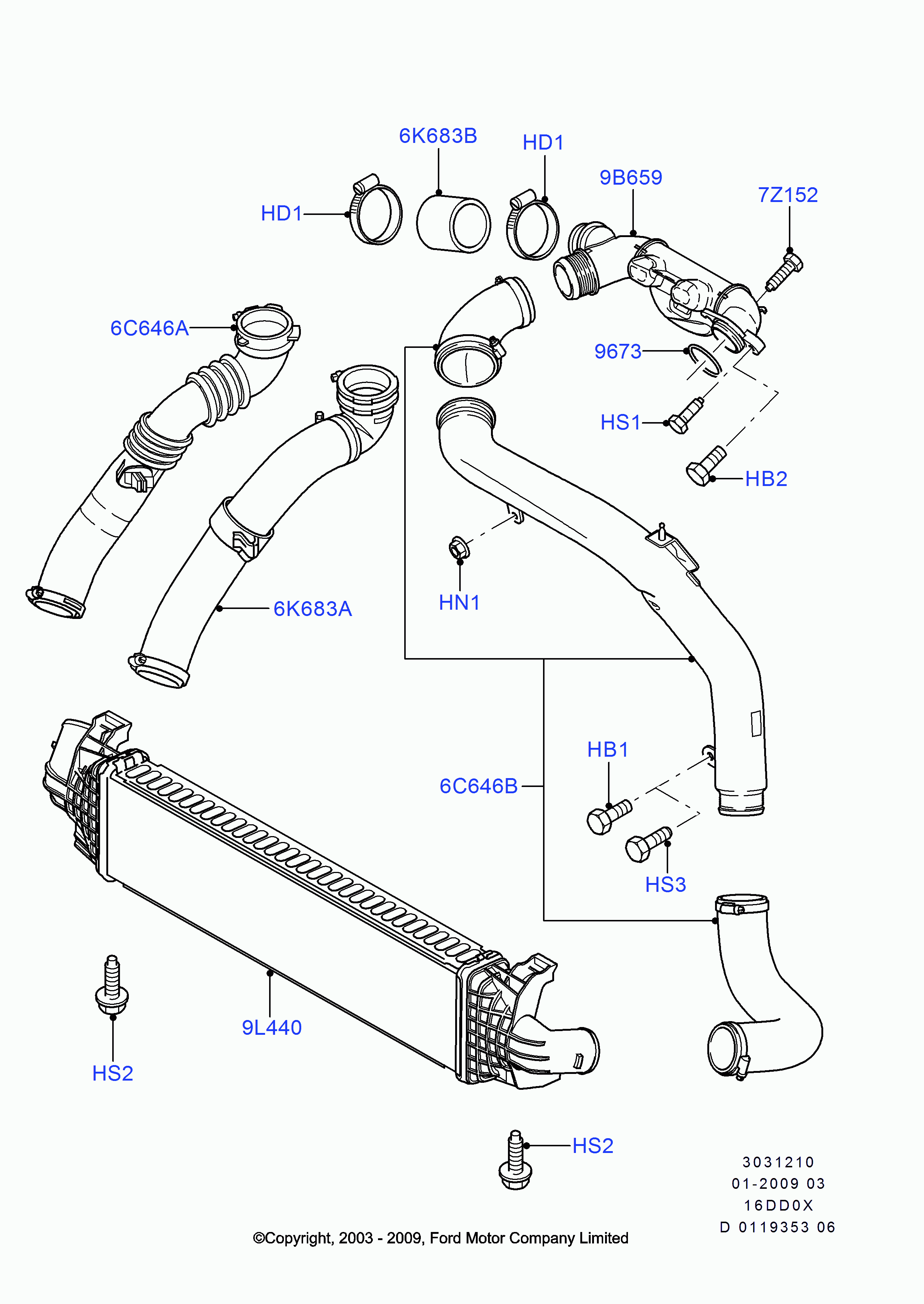 FORD 1 672 189 - Pūtes sistēmas gaisa caurule autodraugiem.lv