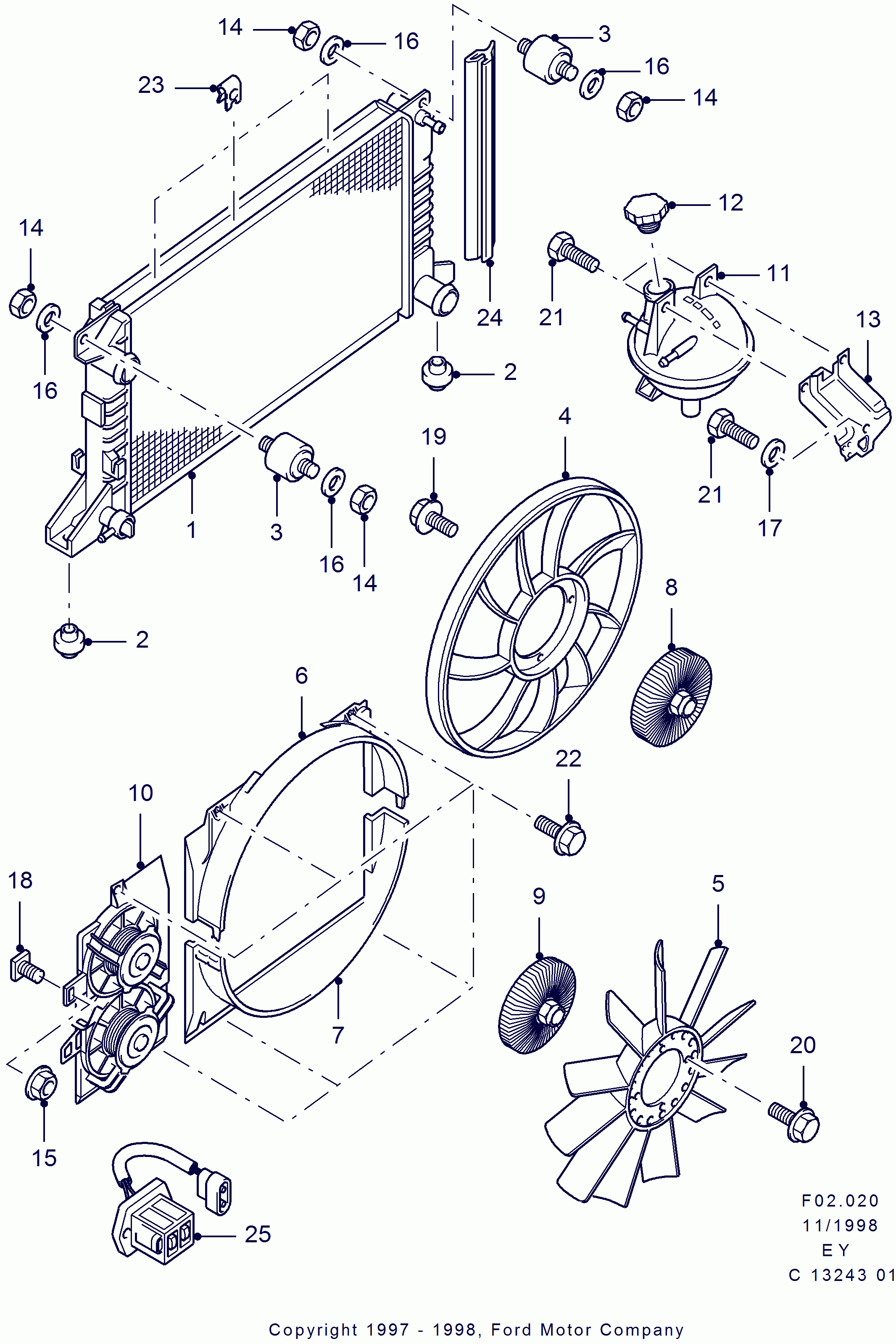 FORD 1671828 - Radiators, Motora dzesēšanas sistēma autodraugiem.lv