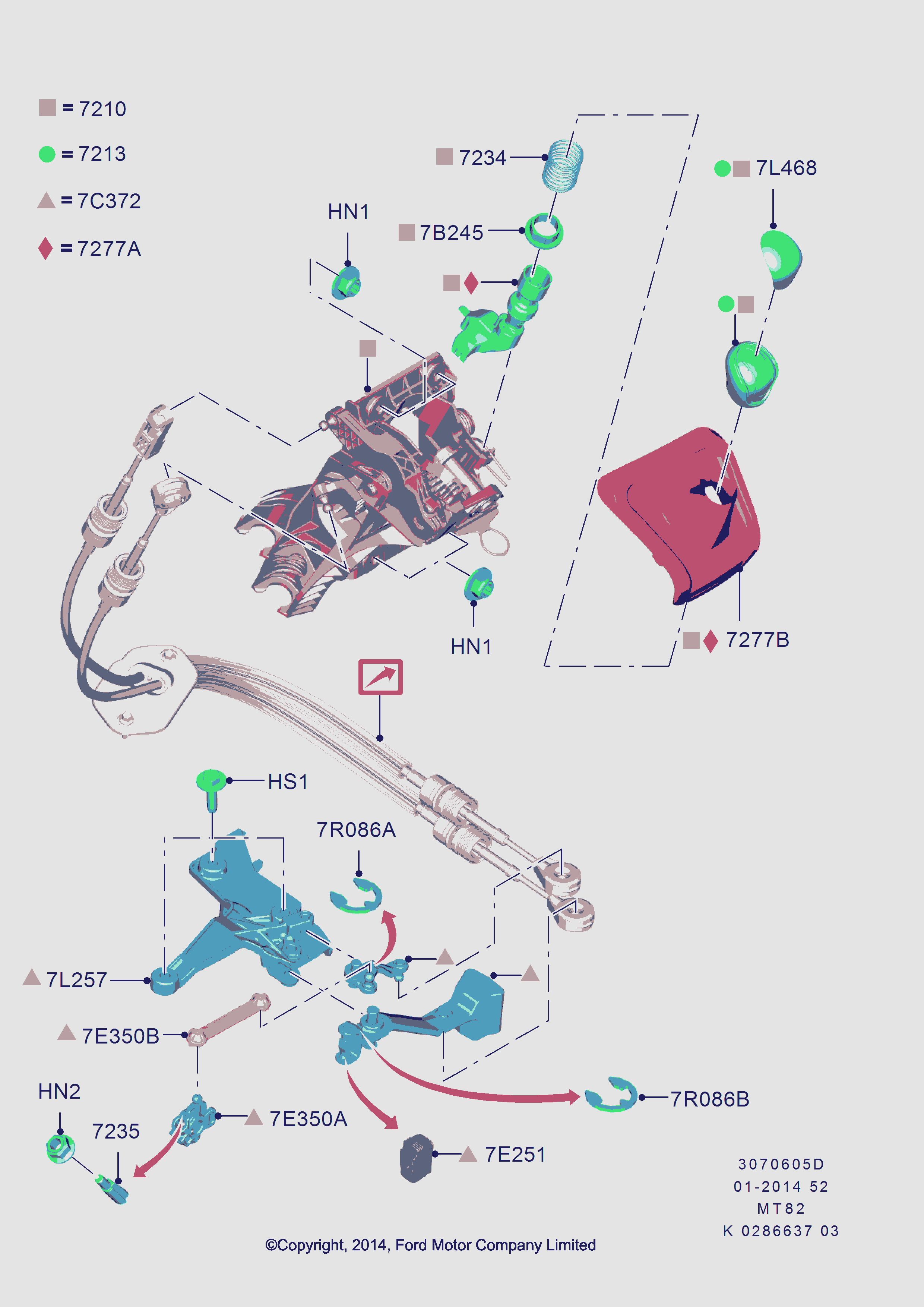 FORD 1798600 - Pārslēdzējsviras rokturis autodraugiem.lv