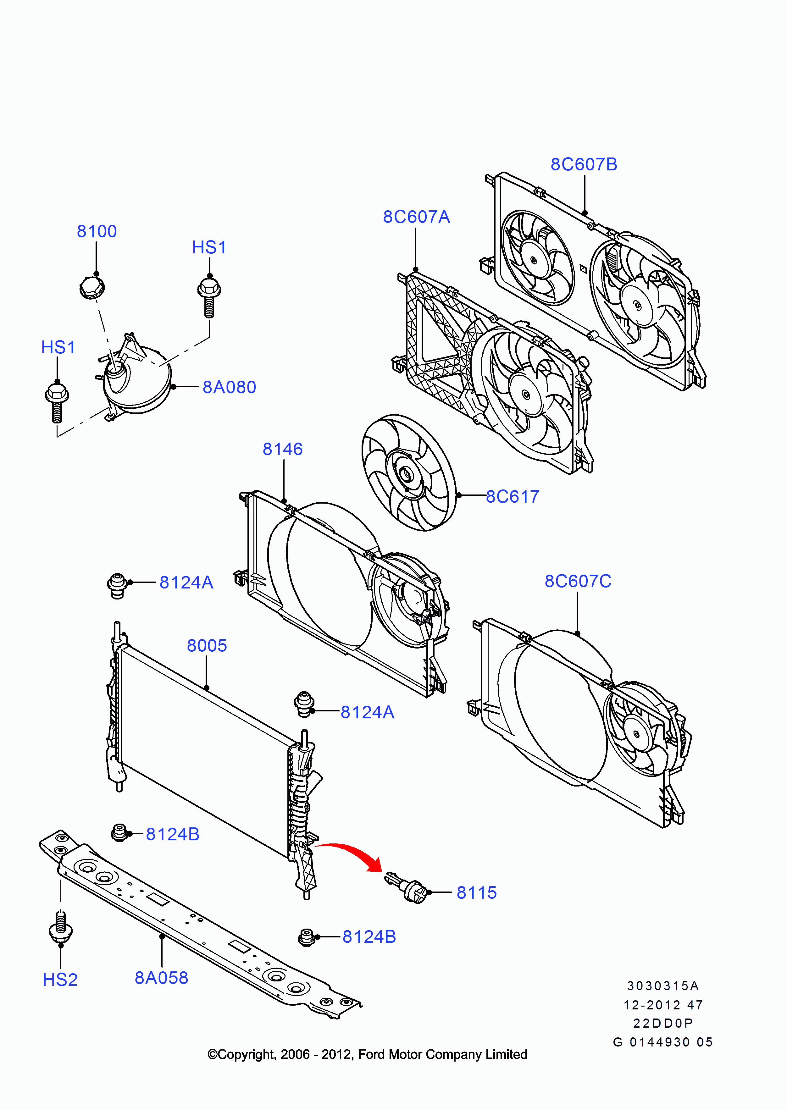 FORD 1 383 317 - Radiators, Motora dzesēšanas sistēma autodraugiem.lv