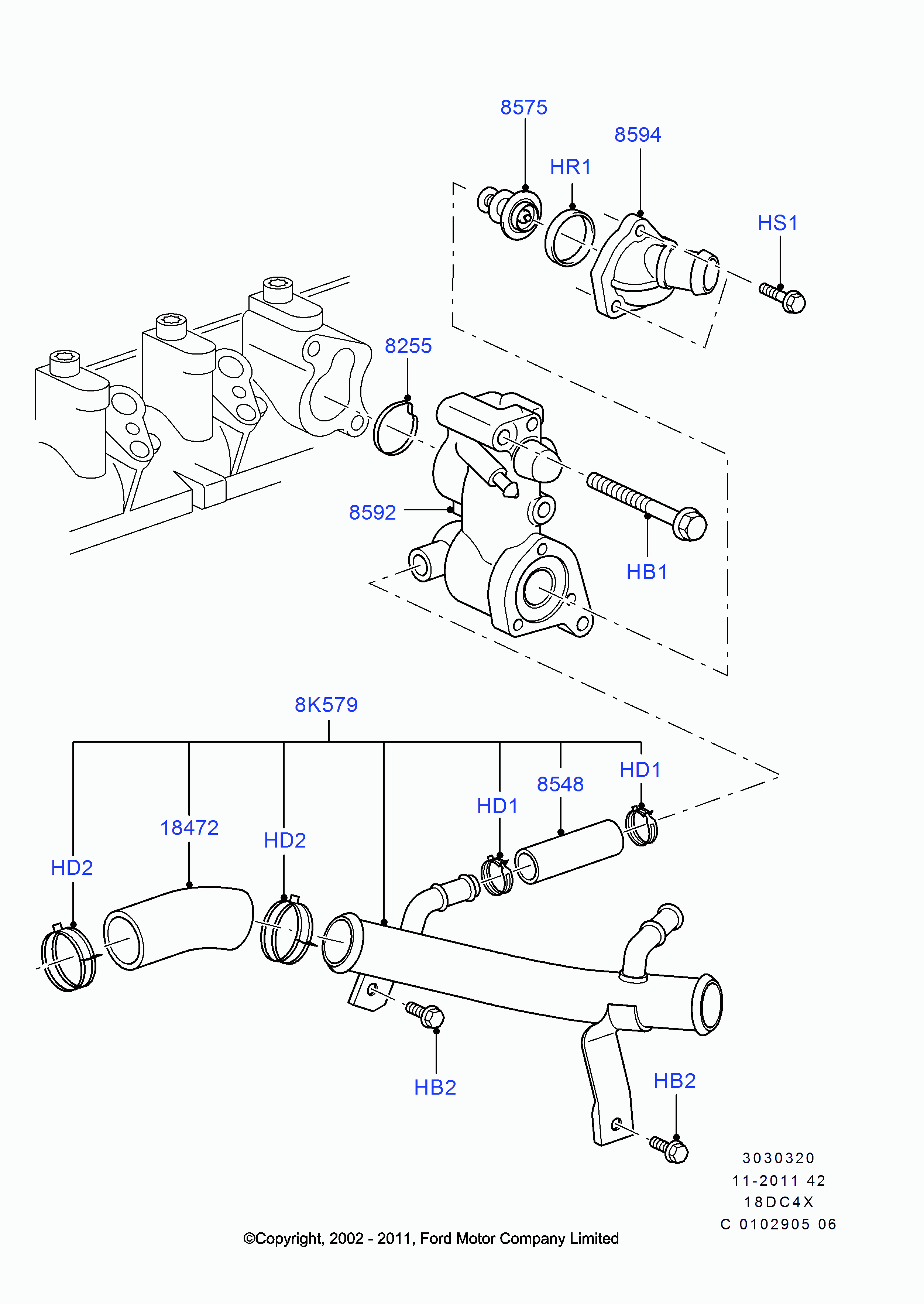 FORD 1461332 - Dzesēšanas šķidruma caurule autodraugiem.lv