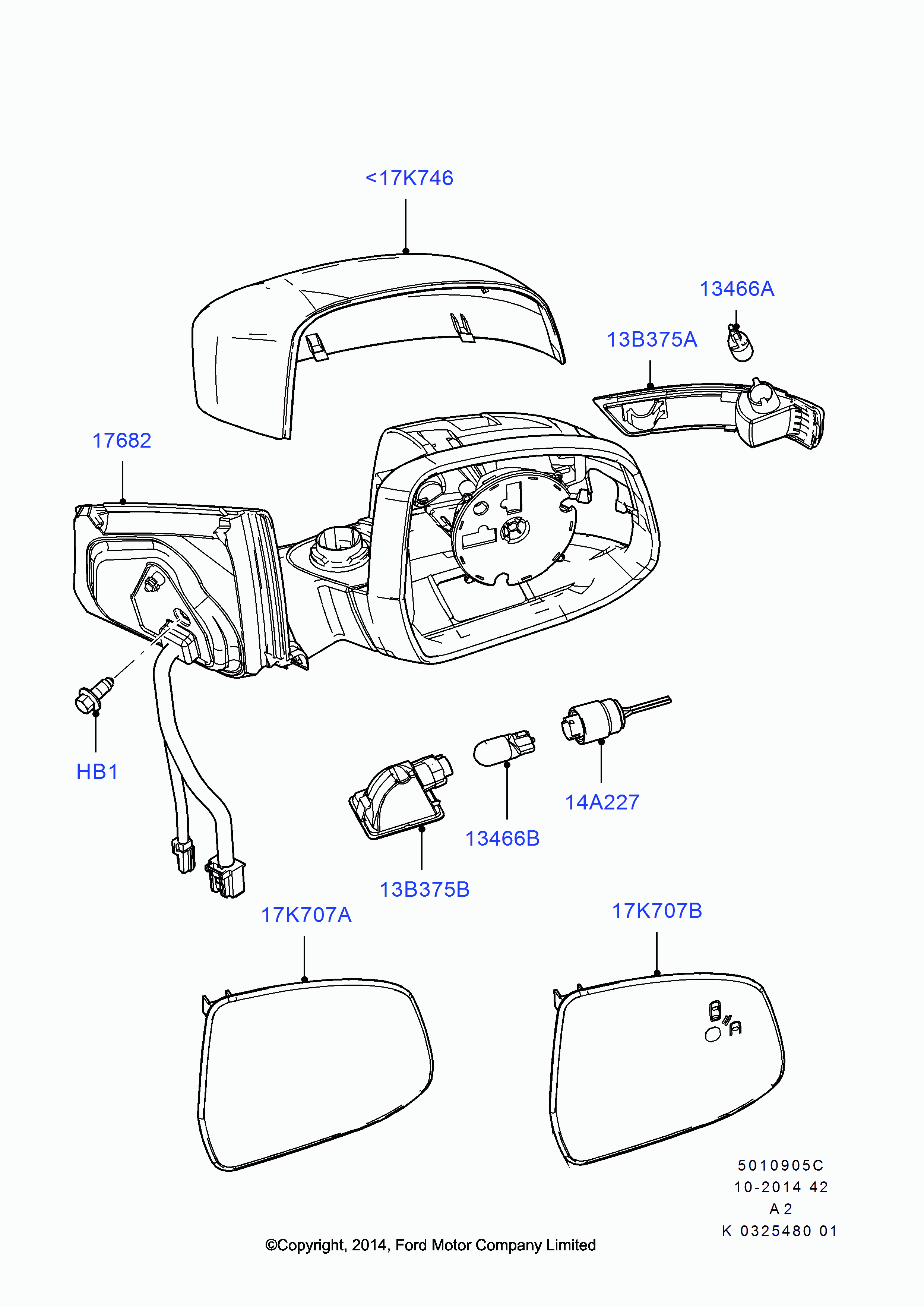 FORD 1469513 - Spoguļstikls, Ārējais atpakaļskata spogulis autodraugiem.lv