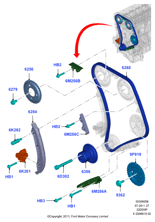 FORD 1576366 - Sadales vārpstas piedziņas ķēdes komplekts autodraugiem.lv