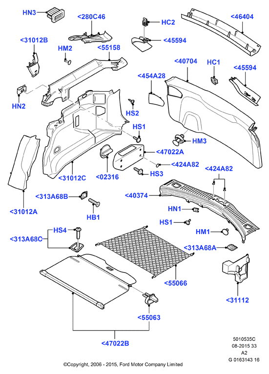 FORD 1500536 - Trim Assy - Quarter, RH autodraugiem.lv