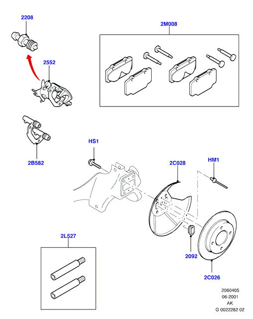 FORD AUSTRALIA 1075565 - Bremžu uzliku kompl., Disku bremzes autodraugiem.lv