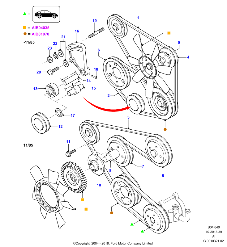 FORD USA 1057840 - Ķīļrievu siksna autodraugiem.lv