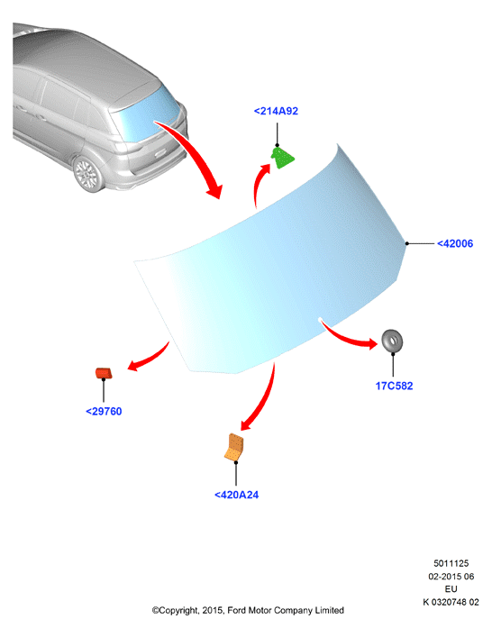 FORD 1791449 - Aizmugurējais stikls autodraugiem.lv