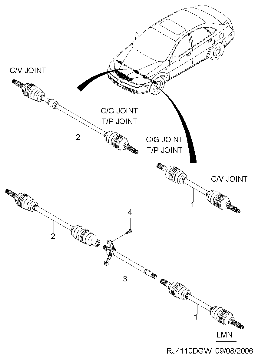 DAEWOO 96549103 - Piedziņas vārpsta, Sadales kārba autodraugiem.lv