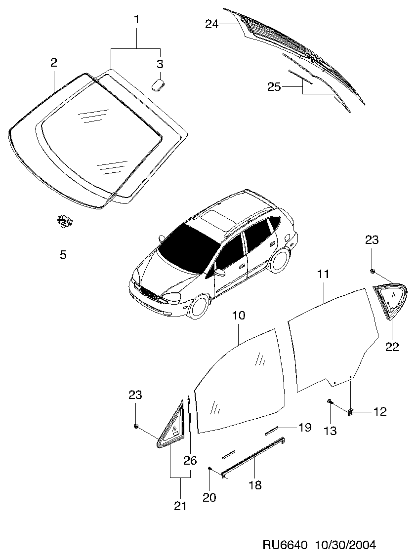 Chevrolet 96378825 - Vējstikls autodraugiem.lv