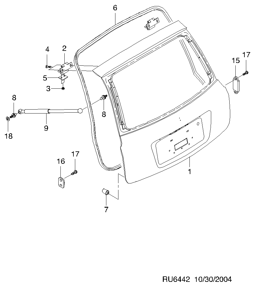 DAEWOO 96310381 - Gāzes atspere, Bagāžas / Kravas nodalījuma vāks autodraugiem.lv