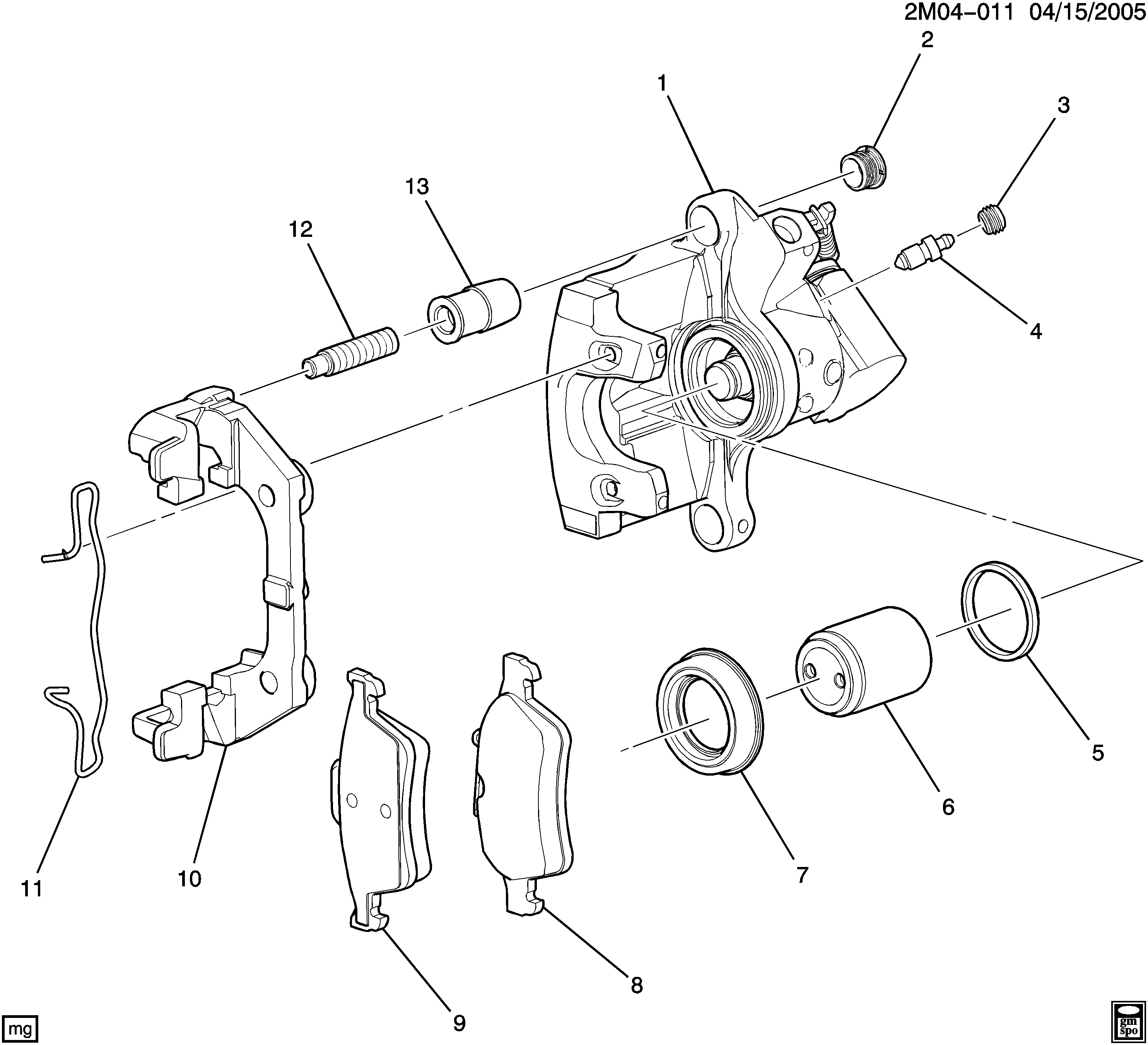 Chevrolet 15254675 - Piederumu komplekts, Disku bremžu uzlikas autodraugiem.lv