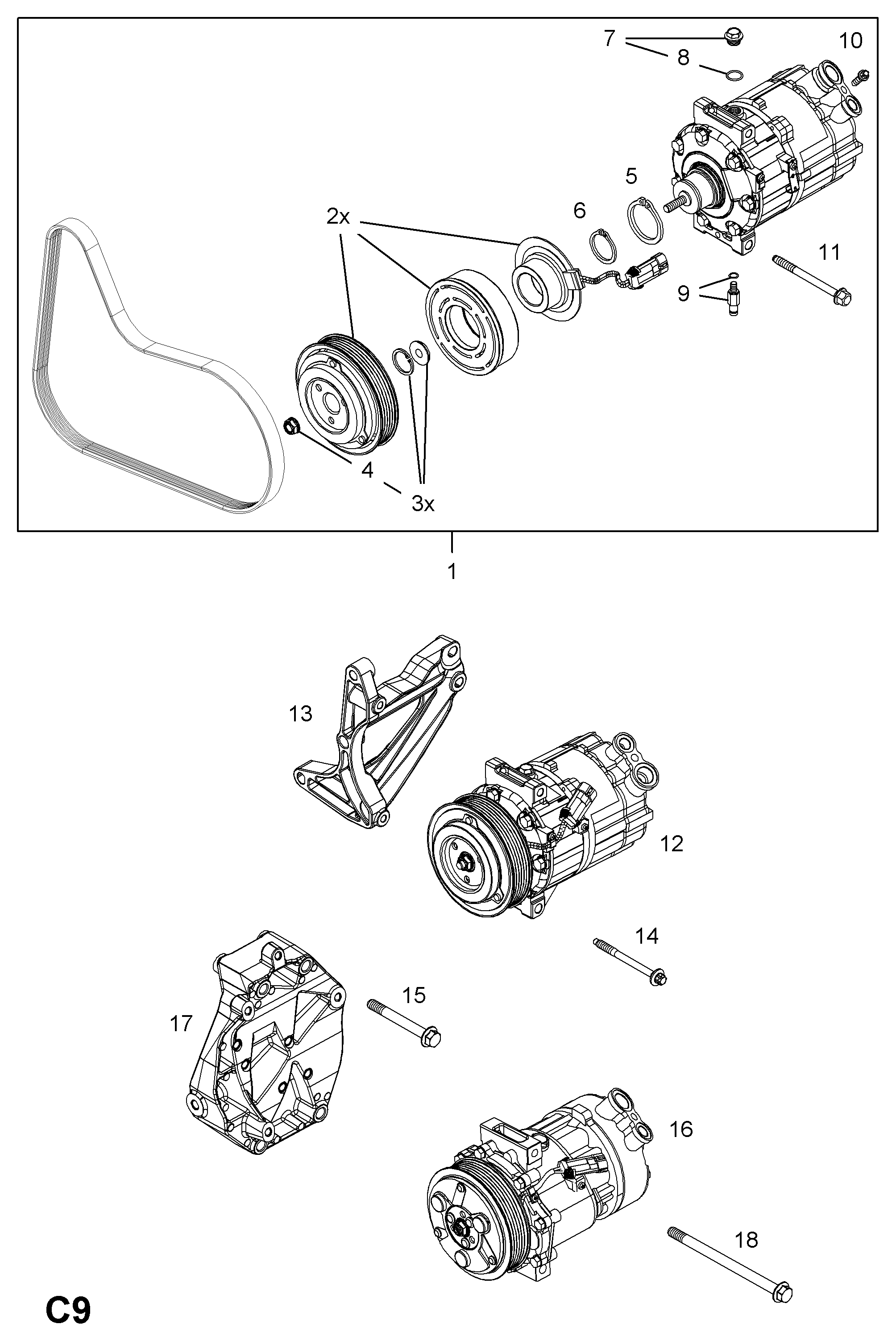 Cadillac 12759394 - Kompresors, Gaisa kond. sistēma autodraugiem.lv