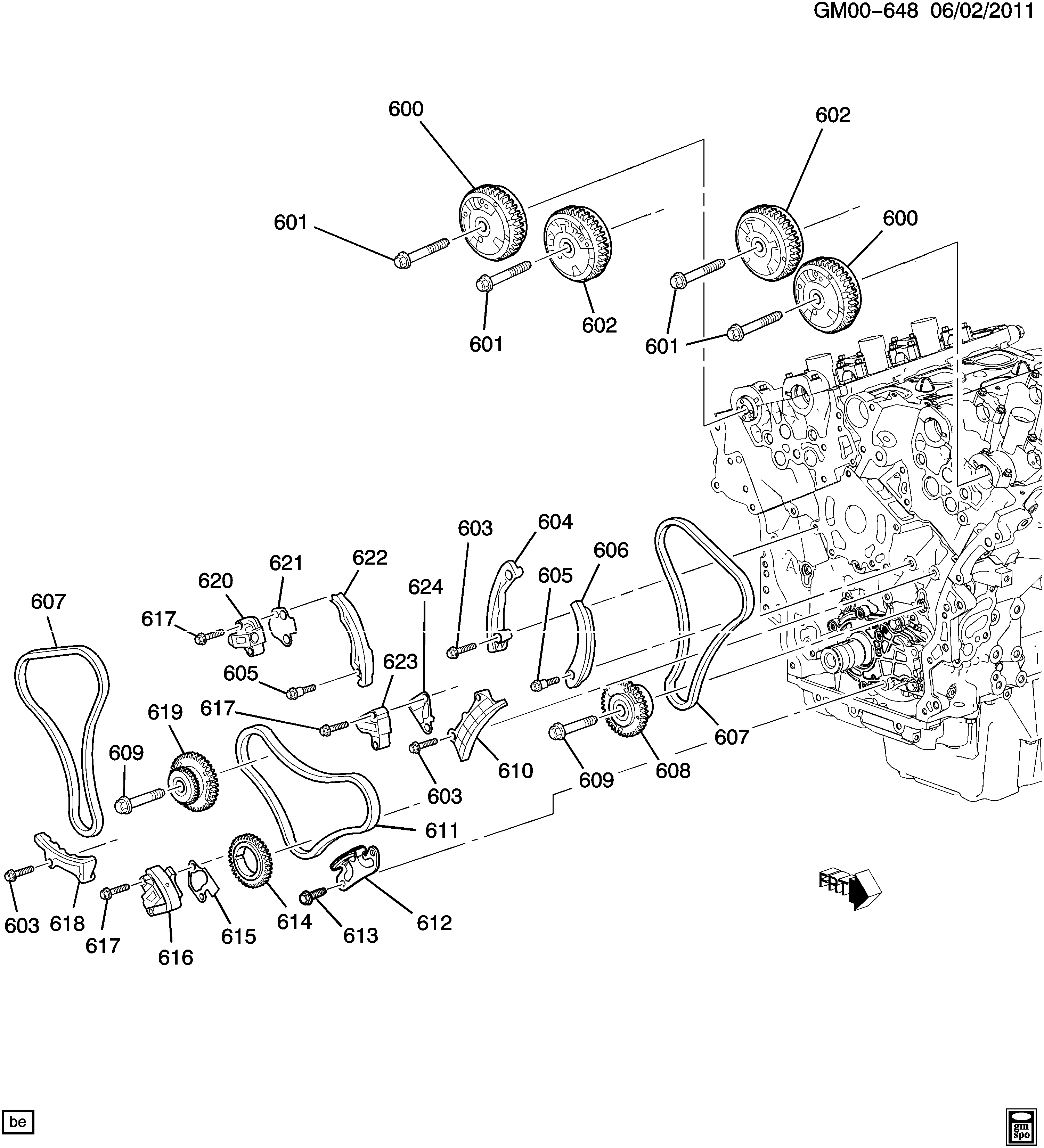 Opel 12645465 - Sadales vārpstas piedziņas ķēdes komplekts autodraugiem.lv