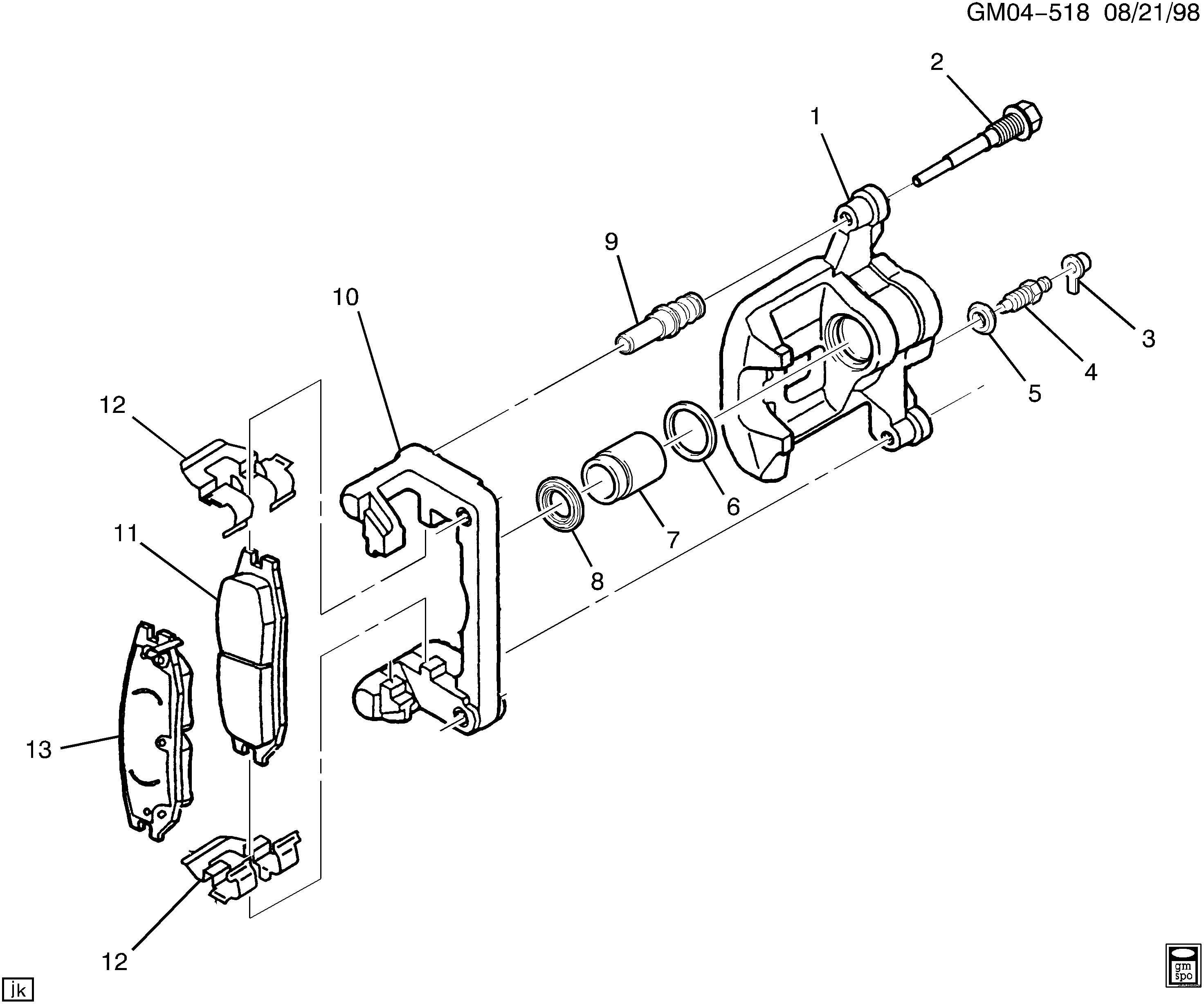 Buick 19152685 - Bremžu uzliku kompl., Disku bremzes autodraugiem.lv